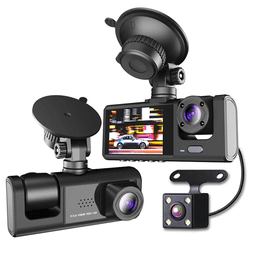 image-Car Dual Lens Dash Cam HD 1080P Front/Rear/Inside Video Recorder