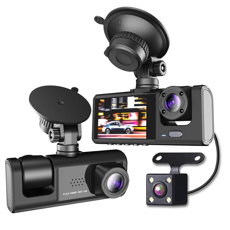 image-Car Dual Lens Dash Cam HD 1080P Front/Rear/Inside Video Recorder