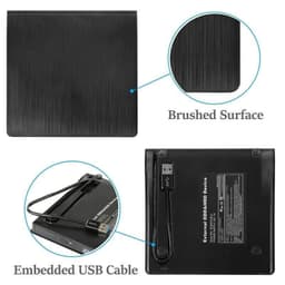 image-Slim External CD DVD RW Drive USB 3.0 Writer Burner Player Black For