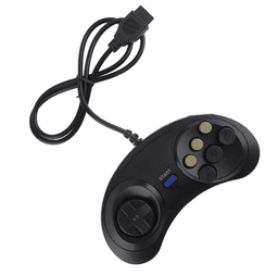 image-2X 6 Button Game Pad Controller For SEGA Genesis Black Old School