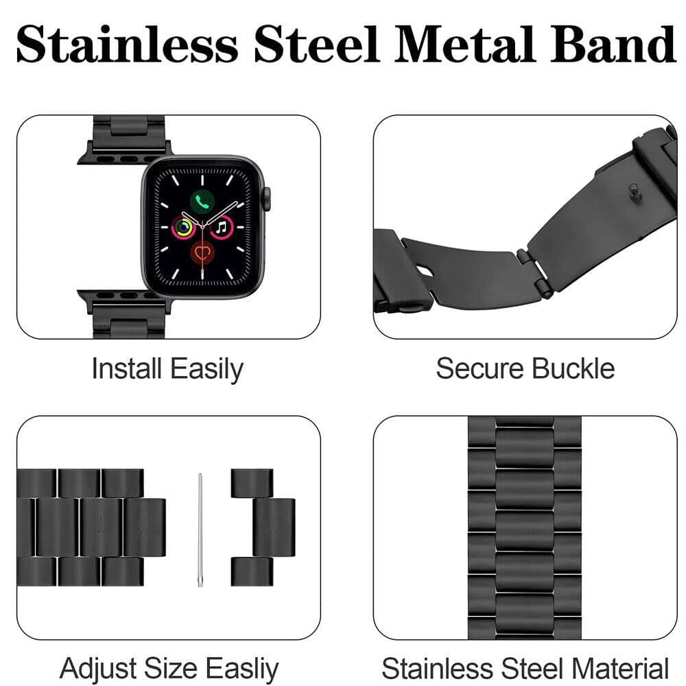 image-Stainless Steel For Apple Watch iWatch Band 8 7 6 5 4 3 2 SE