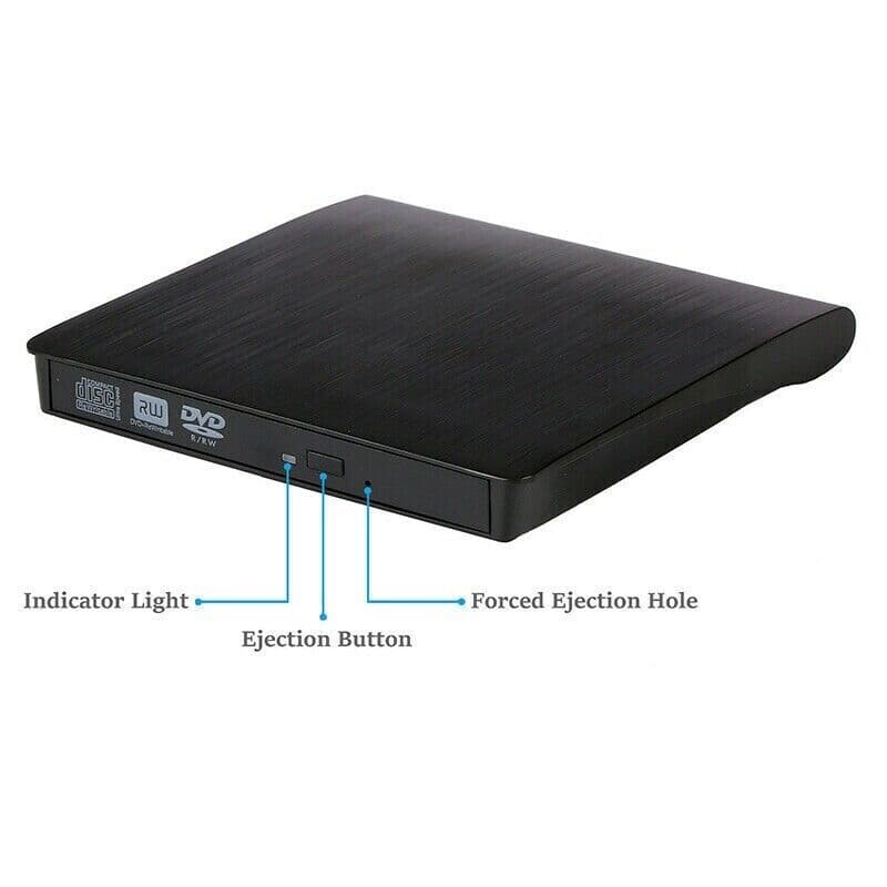 image-Slim External CD DVD RW Drive USB 3.0 Writer Burner Player Black For