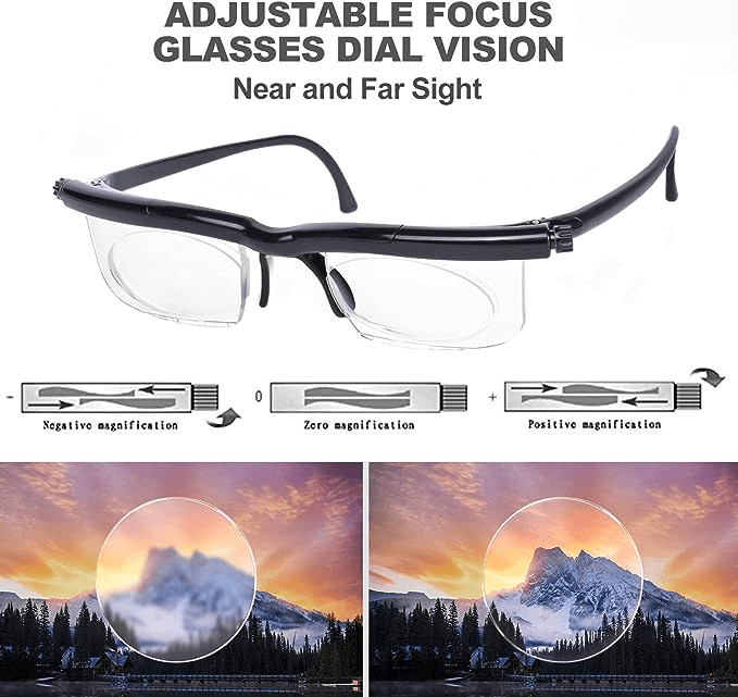 image-Dial Adjustable Glasses Variable Focus For Reading Distance Vision