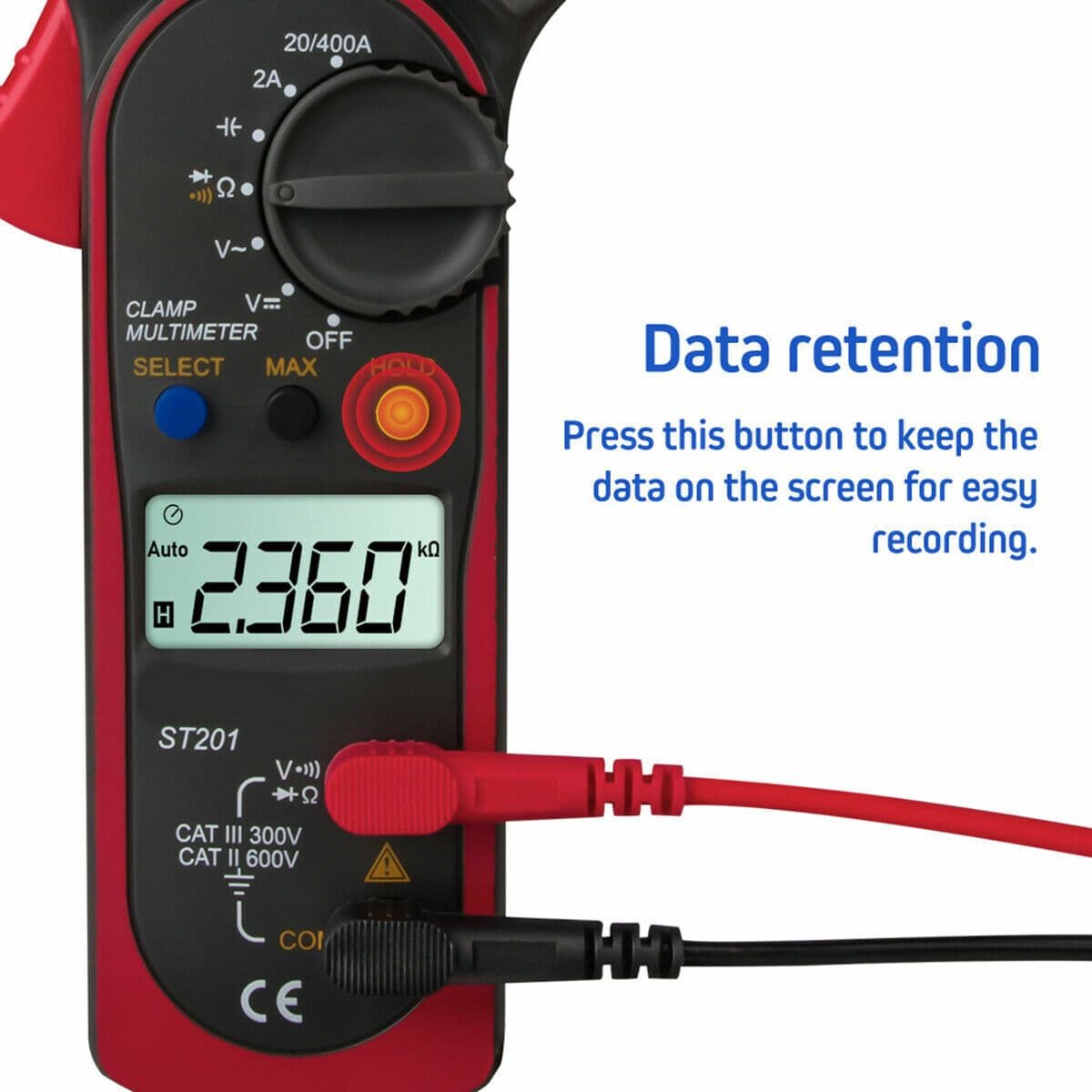 image-Digital Multimeter Tester AC DC Volt Ohm Amp Clamp Meter Auto Range