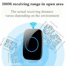 image-Wireless Doorbell Chime Waterproof Plugin Receiver Adjustable Volume