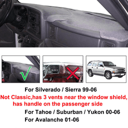 image-Car Dash Cover Mat Dashboard Pad for Chevy Silverado 1500 2500 Tahoe