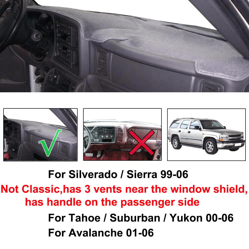 image-Car Dash Cover Mat Dashboard Pad for Chevy Silverado 1500 2500 Tahoe