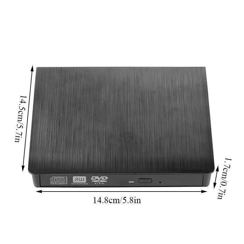 image-Slim External CD DVD RW Drive USB 3.0 Writer Burner Player Black For