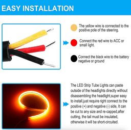 image-2 x 60CM Slim Amber Sequential Flexible LED DRL Turn Signal Strip For