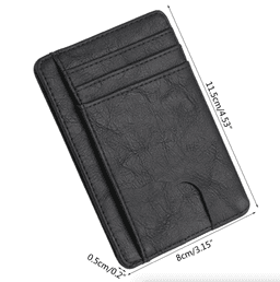 image-Mens Leather Slim Wallet Credit Card Holder RFID Blocking Pocket ID