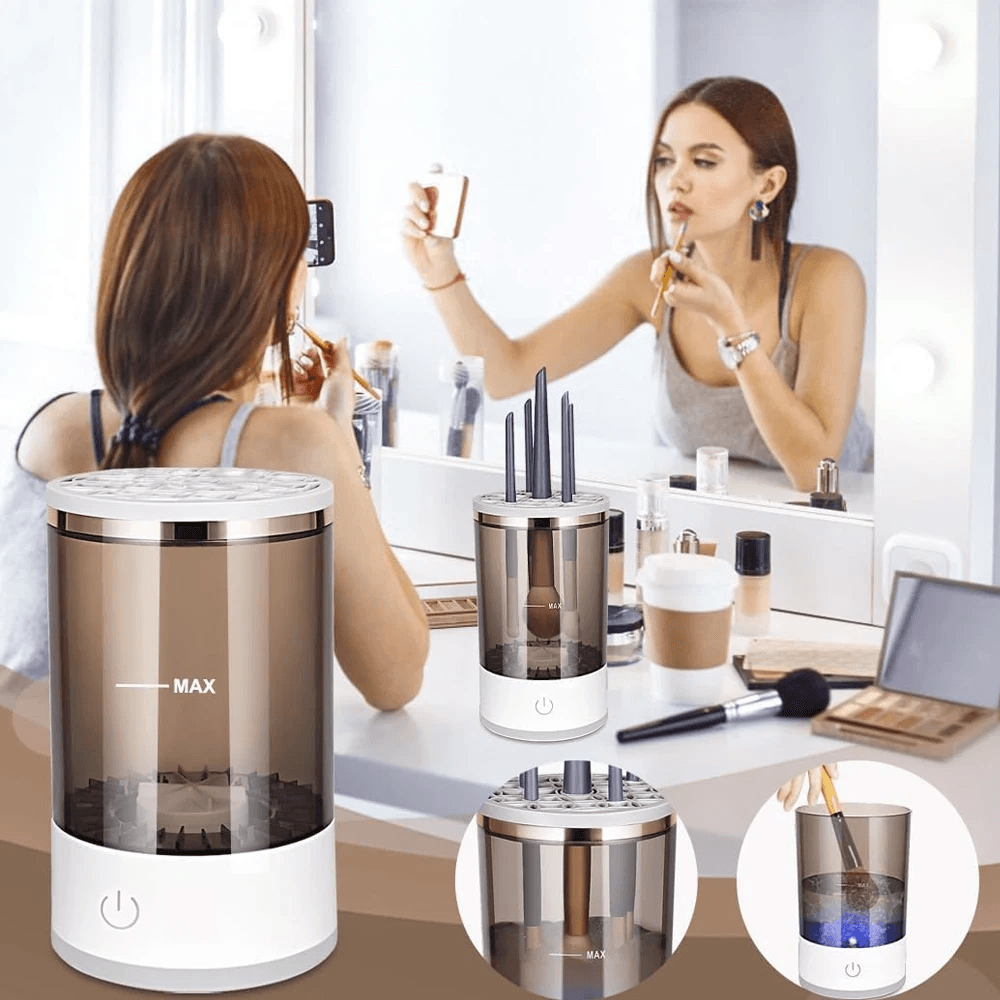 image-Automatic Brush Cleaner Electric Makeup Brush Cleaning Machine Fast