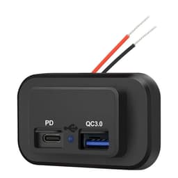 image-12-24V 4.8A Dual USB PD QC3.0 Car Boat RV Fast Charger Socket LED