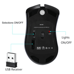 image-Wireless Mouse Gaming Rechargeable Optical Mouse Cordless 7 Color LED