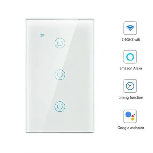 image-1/2/3/4 Gang WiFi Smart Wall Touch Light Switch Glass Panel For