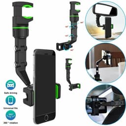 image-360° Car Rearview Mirror Rotation Adjustable Phone Holder Mount