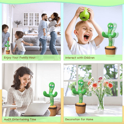 image-Dancing Cactus Plush Toy Doll Electronic Recording Shake With Song