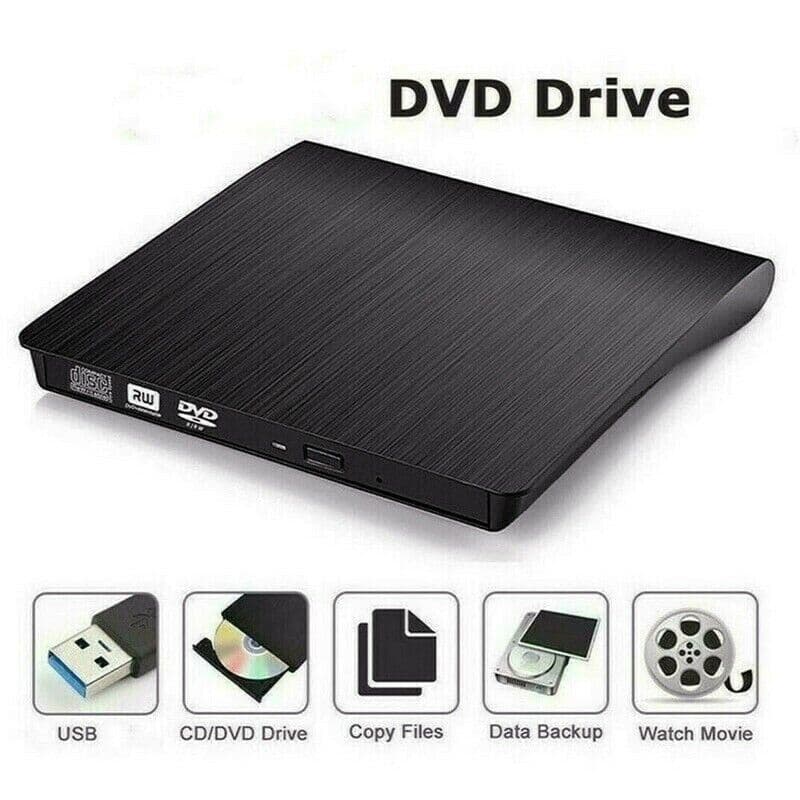 image-Slim External CD DVD RW Drive USB 3.0 Writer Burner Player Black For