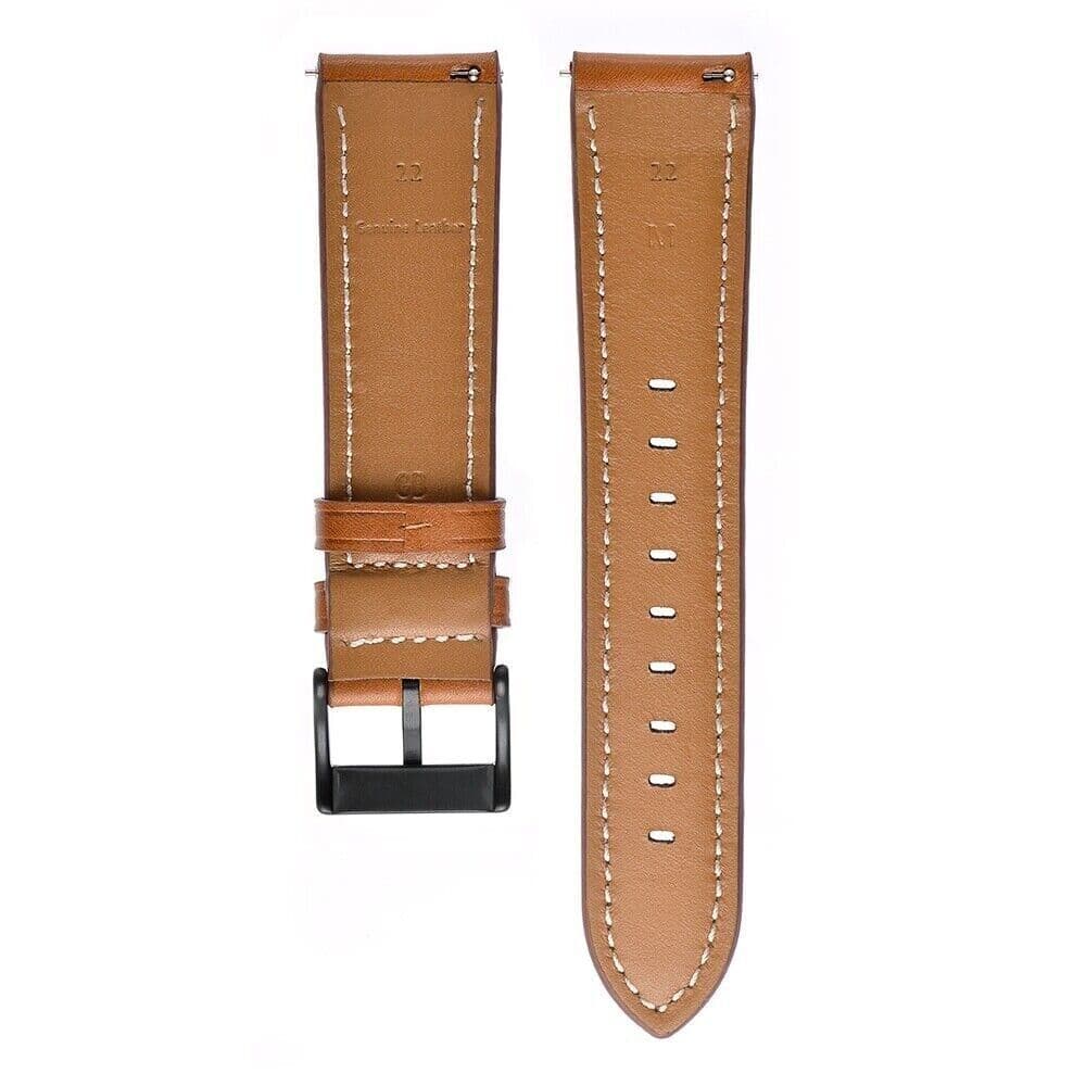 image-18mm 20mm 22mm Classic Genuine Leather Watch Band Strap Quick Release