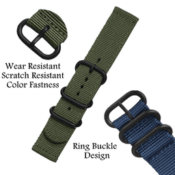 image-18mm 20mm 22mm Durable Military Woven Nylon Wrist Watch Band Quick