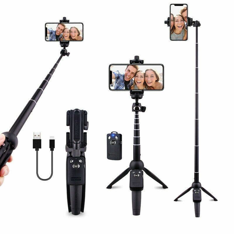 image-Selfie Stick Tripod 40" Bluetooth Remote Portable for iPhone and