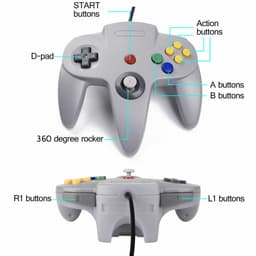 image-New Wired Controller Joystick Compatible With Nintendo 64 N64 Video
