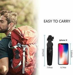 image-Selfie Stick Tripod 40" Bluetooth Remote Portable for iPhone and