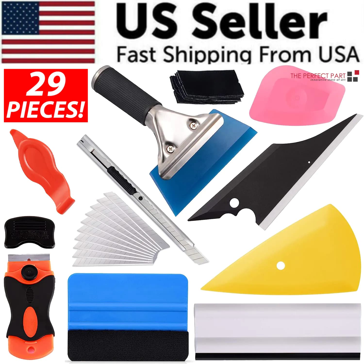 image-29 PCS Window Tint Tools Kit Car Auto Film Tinting Scraper Squeegee