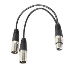 image-3Pin XLR Female Jack To Dual 2 Male Plug Y Splitter Cable Adapter