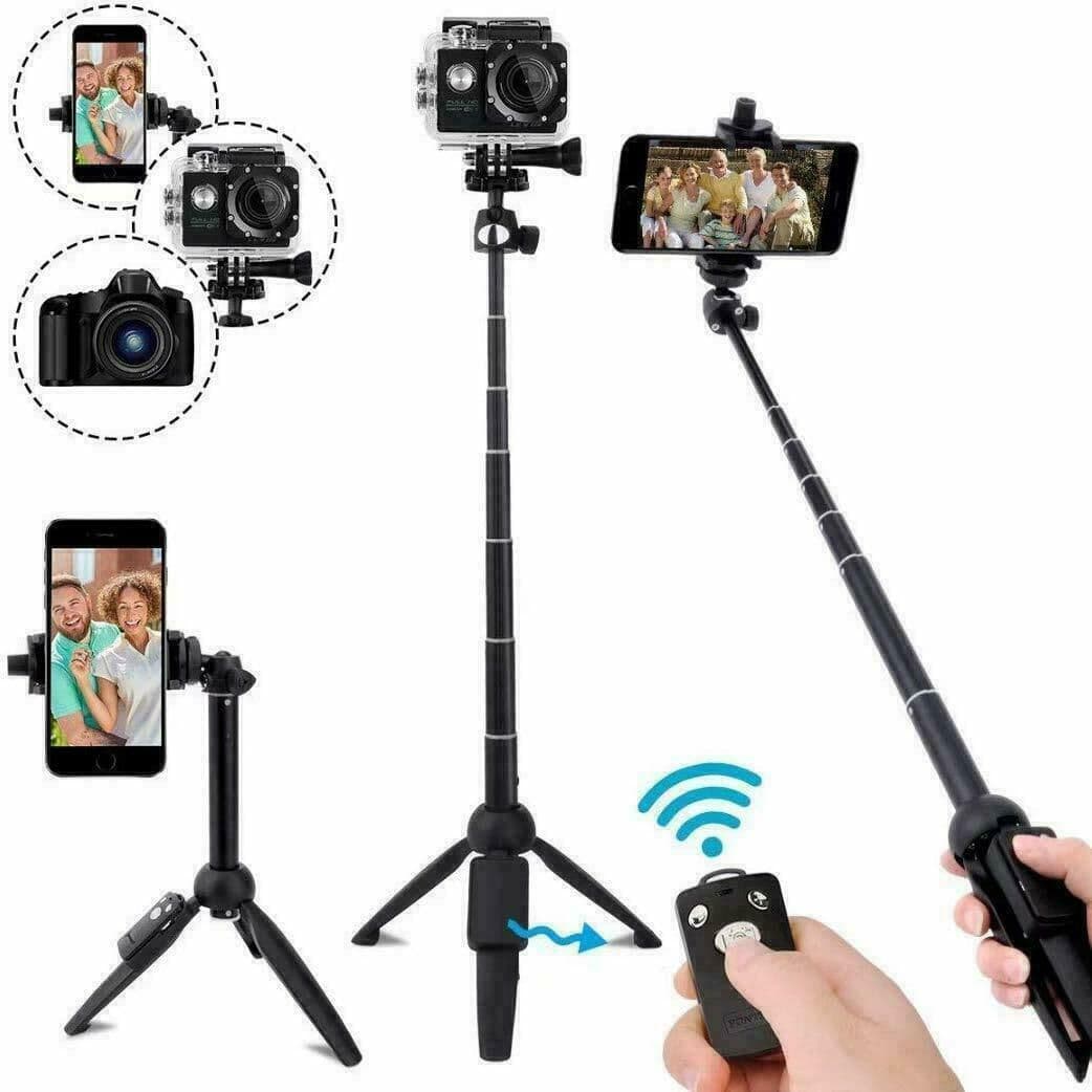 image-Selfie Stick Tripod 40" Bluetooth Remote Portable for iPhone and