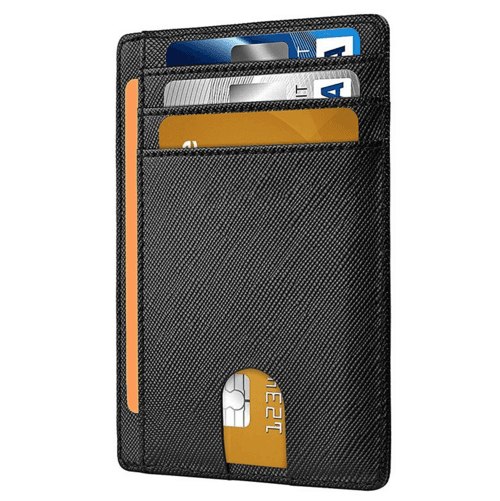 image-Mens Leather Slim Wallet Credit Card Holder RFID Blocking Pocket ID