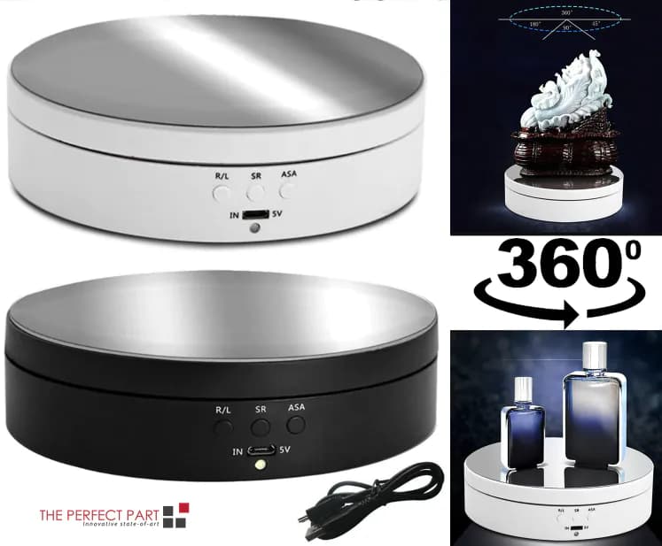 image-360° Electric Motorized Rotating Display Stand Jewelry Photography