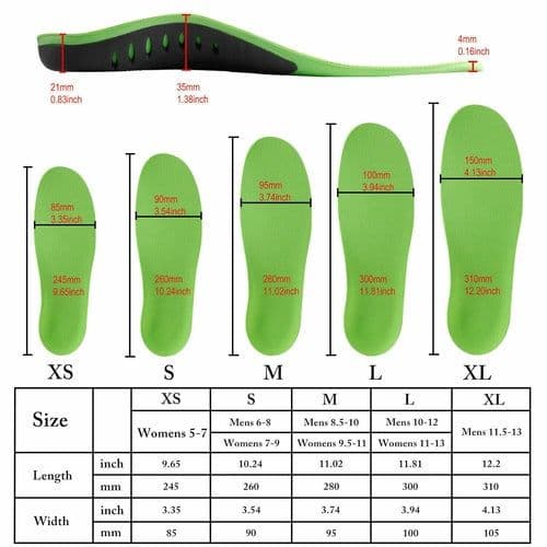 image-Orthotic Shoe Insoles Inserts Flat Feet High Arch Support For Plantar