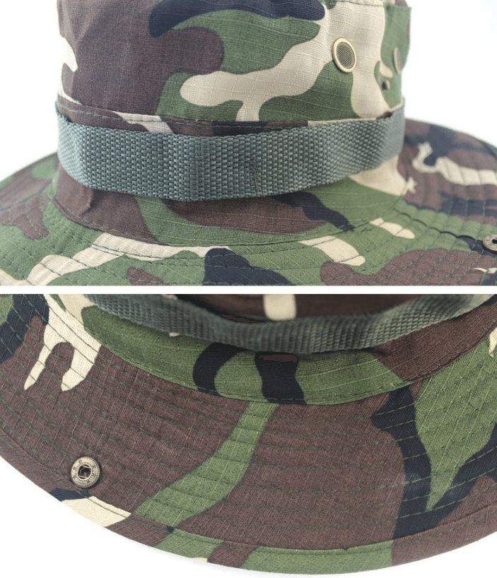 image-Boonie Bucket Hats Outdoor Fishing Hunting Wide Brim Mesh Camo Safari