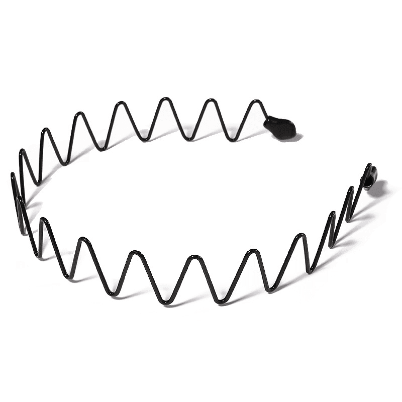 image-6Pcs Metal Hair Headband Wave Style Hoop Band Comb Sports Hairband Men