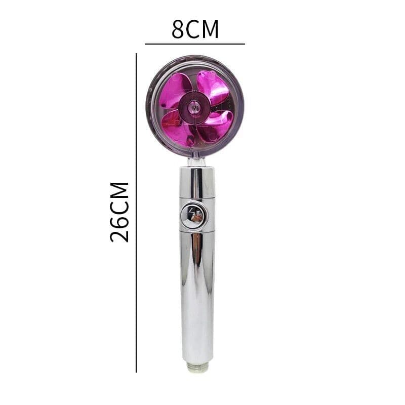 image-High Pressure Shower Head Adjustable 360° Rotation Turbine Water
