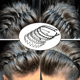 image-6Pcs Metal Hair Headband Wave Style Hoop Band Comb Sports Hairband Men