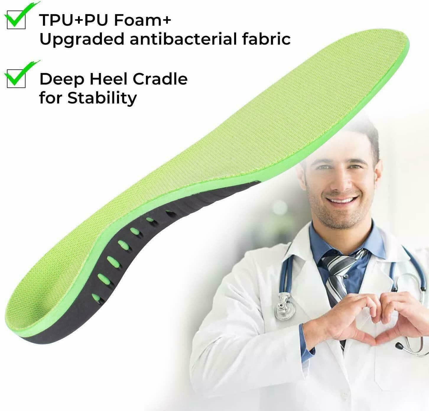 image-Orthotic Shoe Insoles Inserts Flat Feet High Arch Support For Plantar