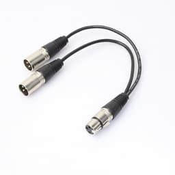 image-3Pin XLR Female Jack To Dual 2 Male Plug Y Splitter Cable Adapter