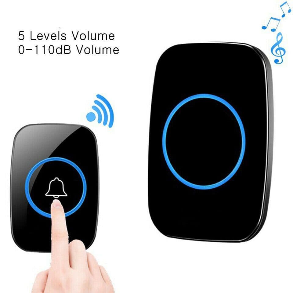 image-Wireless Doorbell Chime Waterproof Plugin Receiver Adjustable Volume