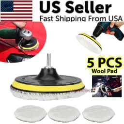 image-5PCS 6" Buffing Polishing Pad Wool Wheel Mop Kit For Car Polisher