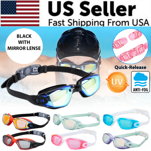 image-Clear Comfortable Swimming Goggles UV- Anti-Fog Swim Glasses Mirror