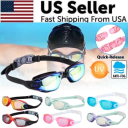 image-Clear Comfortable Swimming Goggles UV- Anti-Fog Swim Glasses Mirror