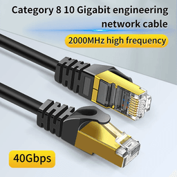 image-Cat 8 Ethernet RJ45 Cable Super Speed 40Gbps Patch LAN Network Gold