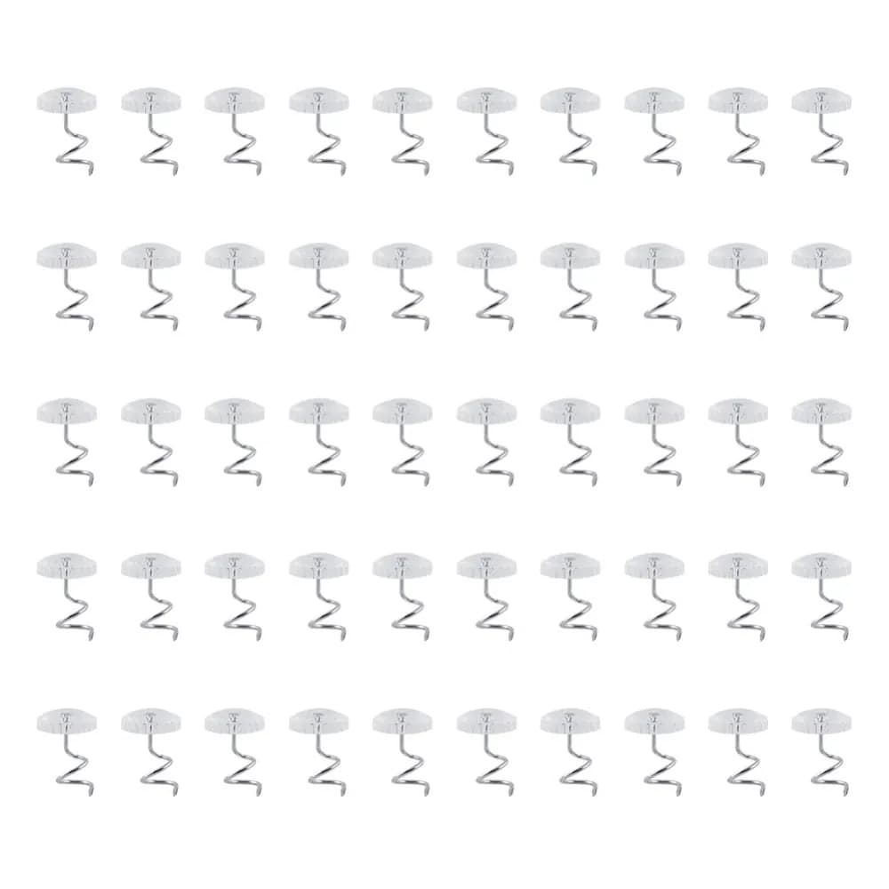 image-50 Pcs Upholstery Tacks Headliner Pins Clear Heads Twist Bed Fabric
