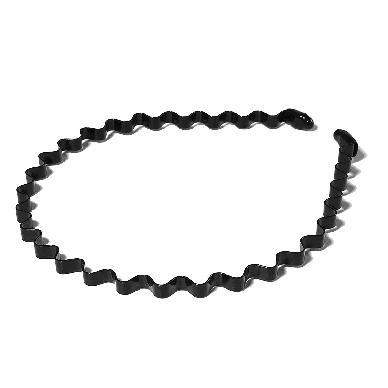 image-6Pcs Metal Hair Headband Wave Style Hoop Band Comb Sports Hairband Men