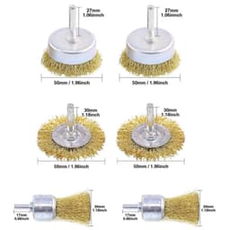 image-2-Pack 3 Pcs Wire Brush Wheel Set Cup Drill Bit Rust Paint Attachment