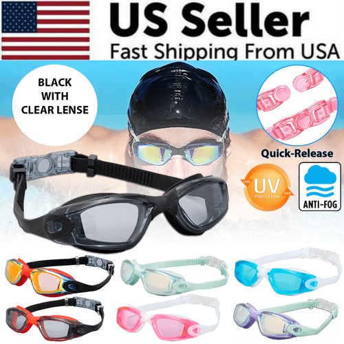 image-Clear Comfortable Swimming Goggles UV- Anti-Fog Swim Glasses Mirror