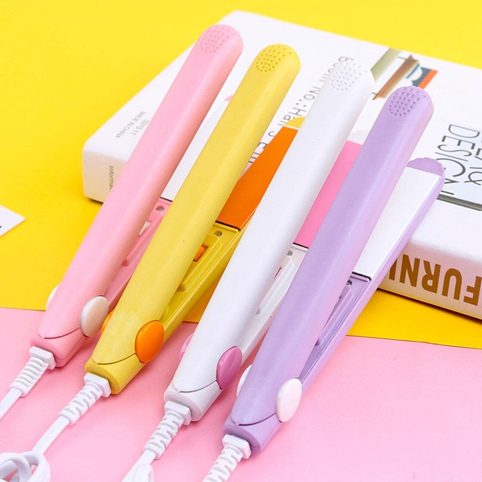 image-Mini Portable Hair Iron Hair Straightener Curler Professional Hair
