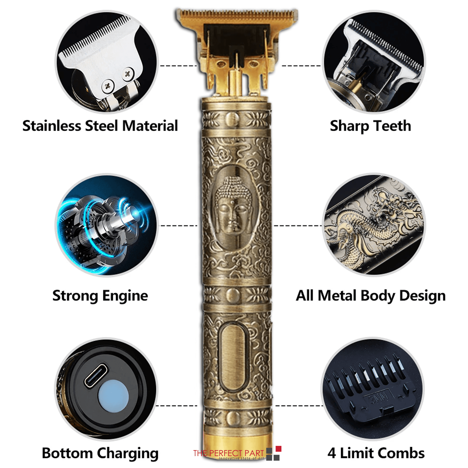 image-Professional Hair Clippers Trimmer Cutting Beard Cordless Barber