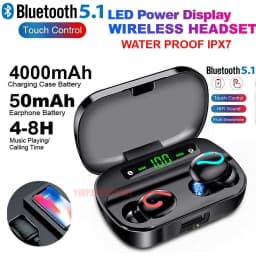 image-Bluetooth 5.1 Headset TWS Wireless Earphones Mini Earbuds Stereo